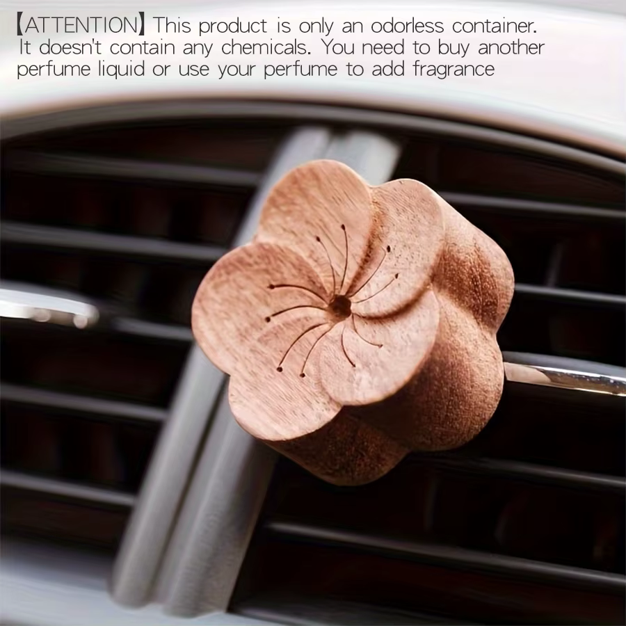 Diffuseur de fleurs en bois sans parfum, clip de ventilation, ornement, désodorisant de voiture, acc