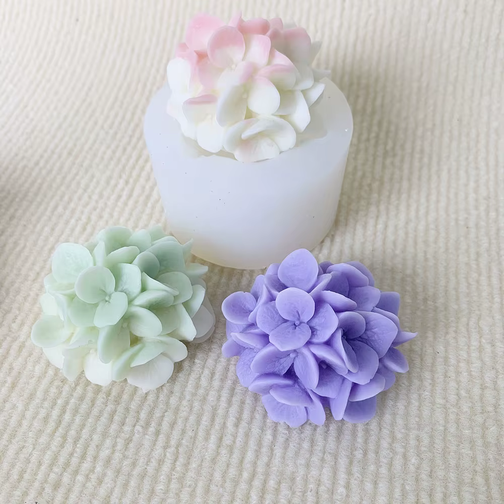 Moules en Silicone pour fleurs d'hortensia, coupe-pétales faits à la main, décoration de gâteaux, pl