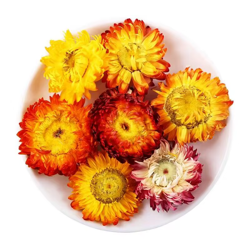 Fleur séchée naturelle d'immortelle de haute qualité, mélange de fleurs d'Helichrysum Bracteatum, po
