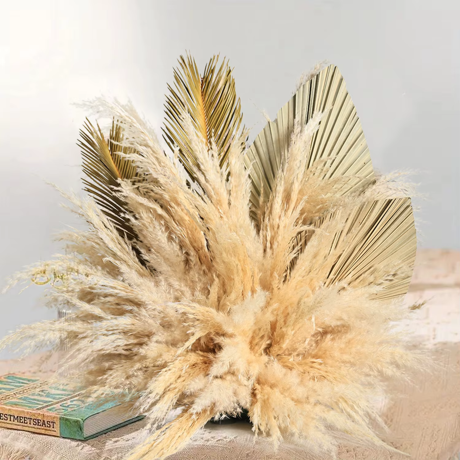 Arrangement de fleurs séchées d'herbe de Pampa moelleuse, pour la maison, les mariages, les événemen
