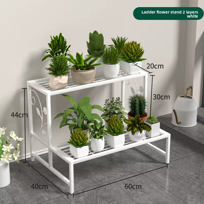 Support de fleurs en fer forgé, étagère de balcon, support de pots de fleurs, salon, stockage de pla