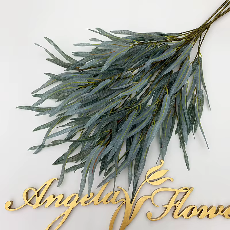 Plantes vertes feuille de saule fleur artificielle branche en osier Floral mariage maison chambre Ta