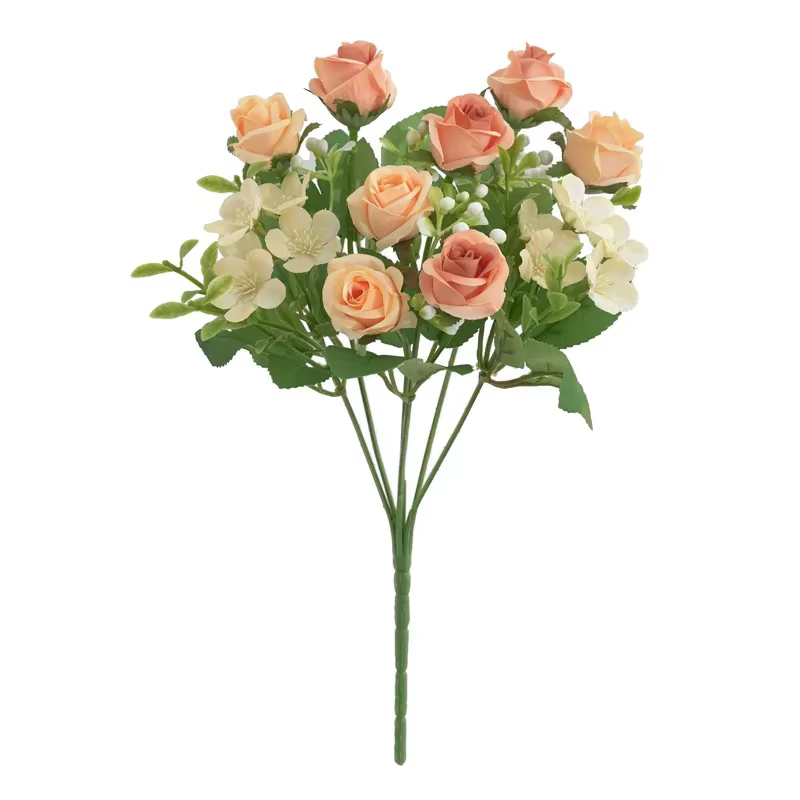 Bouquet d'hortensia de roses artificielles d'aloès vert, fausses fleurs en soie, décoration de chamb