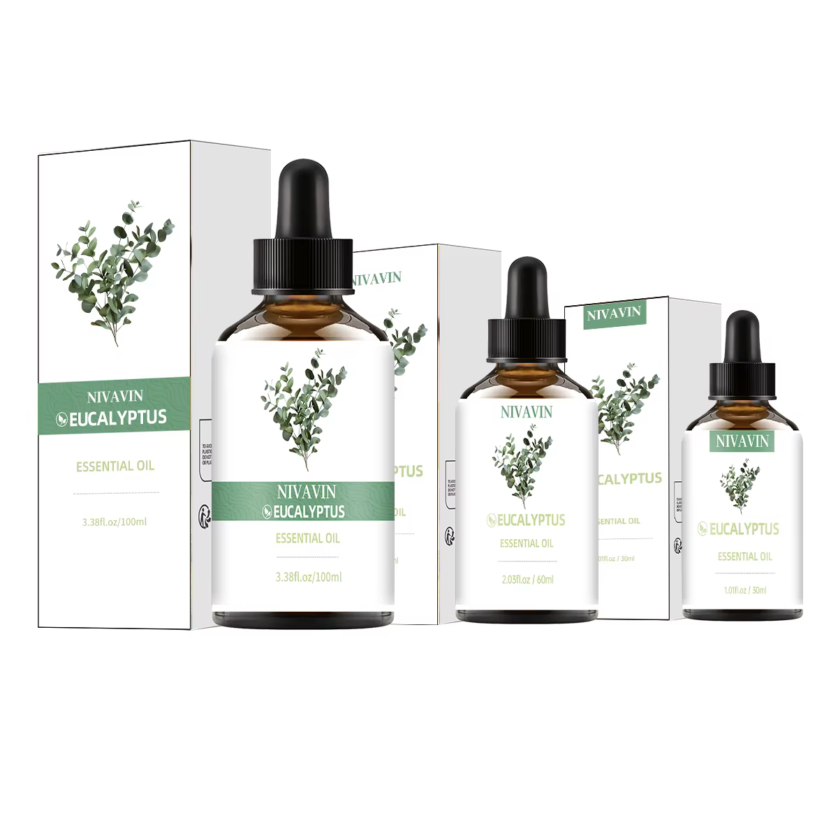 Huile essentielle d'eucalyptus 30 ml/60 ml/100 ml, extrait de plante 100 % pur, parfum frais et frui