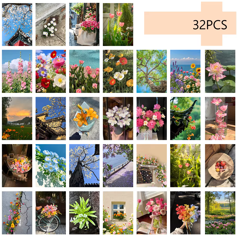 Série de cartes postales de plantes de guérison, cadeau de noël, cartes de décoration de salon, cade