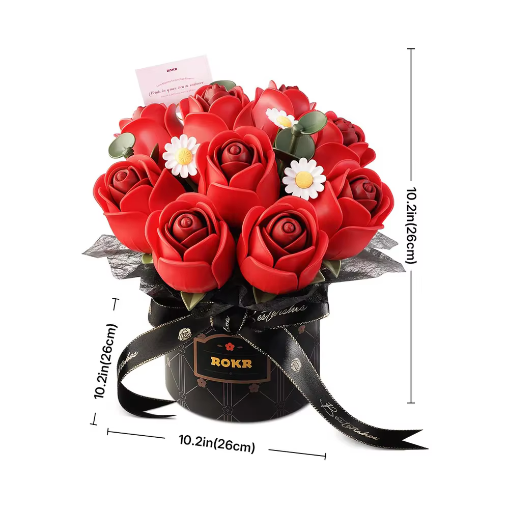 ROKR Blooming Bouquet Box, puzzle 3D, kits de modèles de fleurs à faire soi-même avec LED, bouquet d