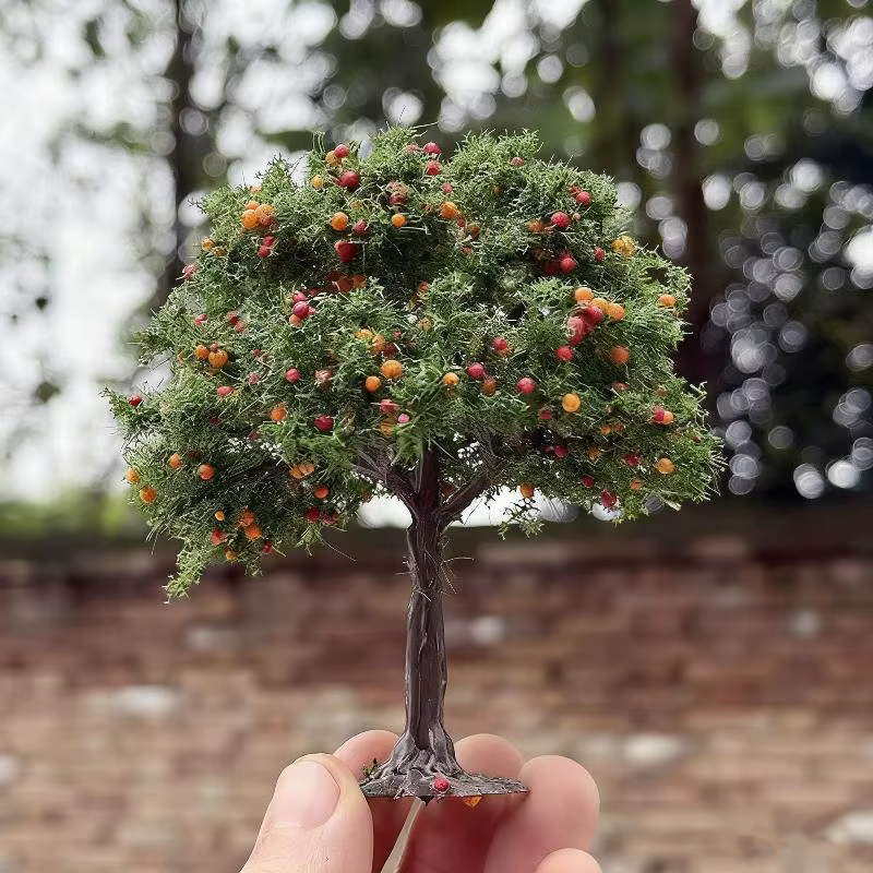 1 pièce Arbre fruitier miniature réaliste pour décoration de paysage DIY, modèle de construction pou
