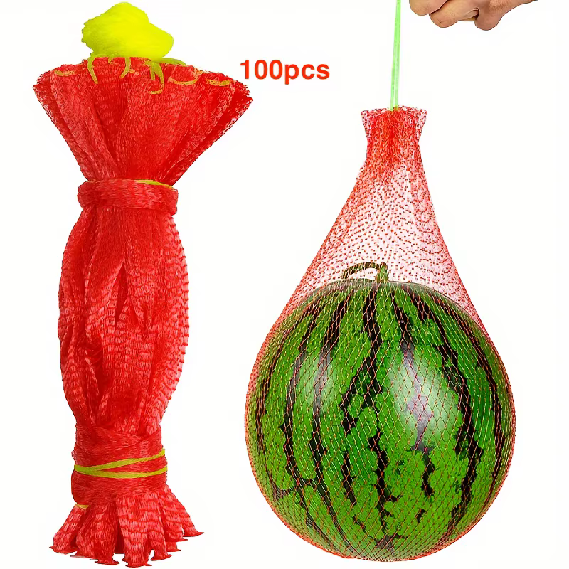 100 pièces de filet de jardin en plastique robuste, adaptés aux melons, aux pastèques, à la plantati