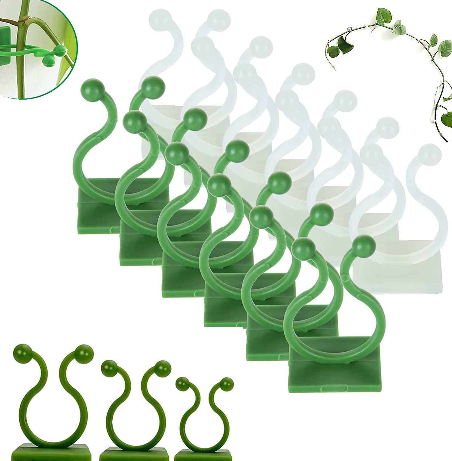 Pince murale Invisible en rotin, Clips muraux d'escalade pour plantes, fixateur de plantes auto-adhé