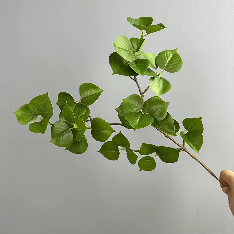 8 pièces de feuilles de Sapium Sebiferum artificielles en plastique, décoration d'hôtel, plante vert
