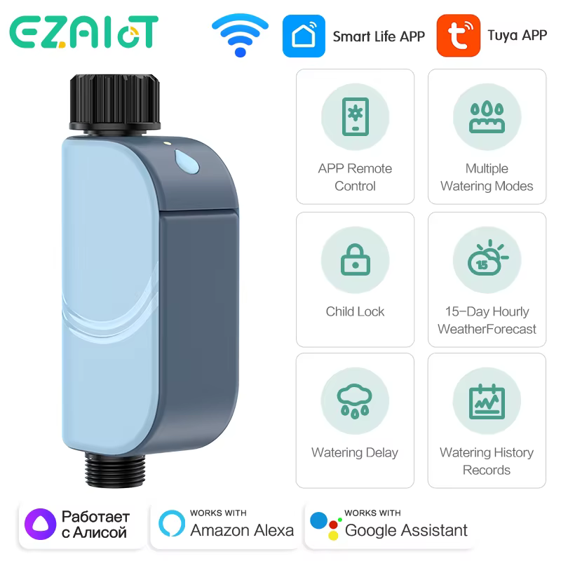Minuterie d'arrosage de jardin intelligente Tuya WIFI, minuterie automatique d'eau, système d'arrosa