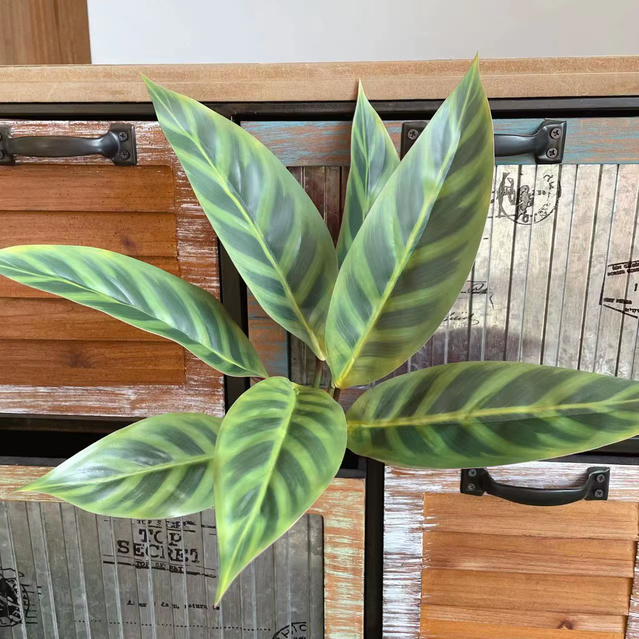 Plante artificielle en soie, fausse feuille, pour décoration intérieure et extérieure de balcon, jar