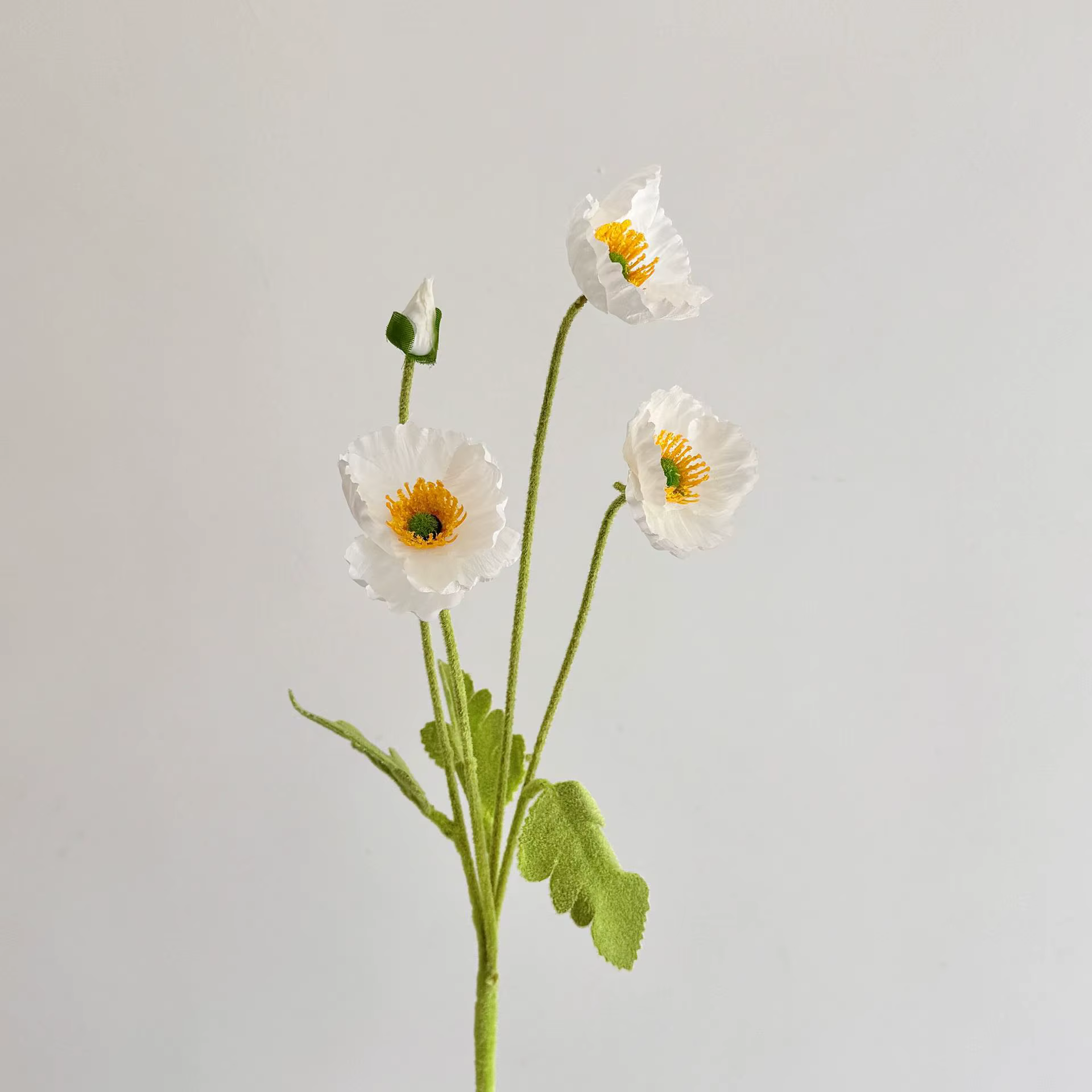 Bouquet de fleurs artificielles à 4 têtes, fausses fleurs de pavot pour décoration de maison, fête d