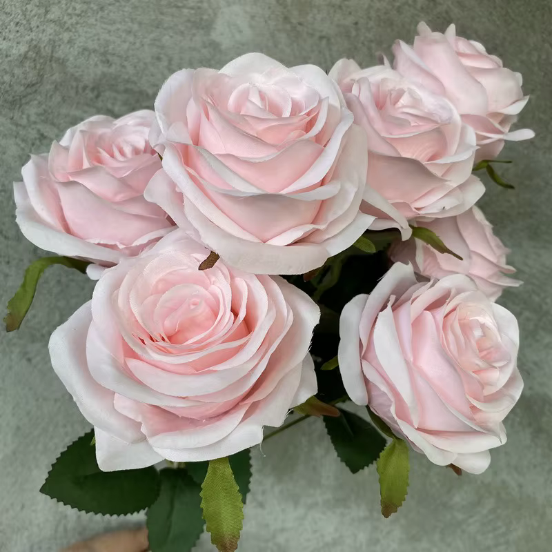 Roses artificielles européennes en diamant à 9 têtes, pour maison, mariage, hôtel, route, bouquet de