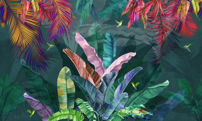 Plantes personnalisées feuille de bananier papel de parede 3d papier peint mural salon décor TV fond