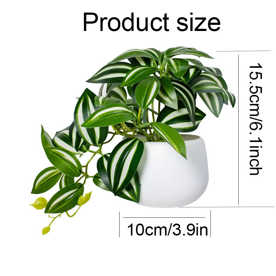 Plantes vertes artificielles en pot pour les rebords de fenêtre et les bureaux à domicile, salons, s