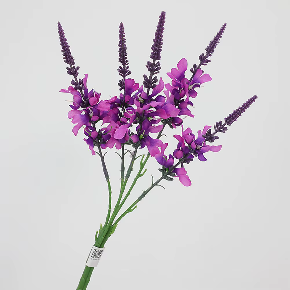Fleurs de lavande artificielles réalistes, bouquet de fleurs artificielles en soie au toucher réel, 