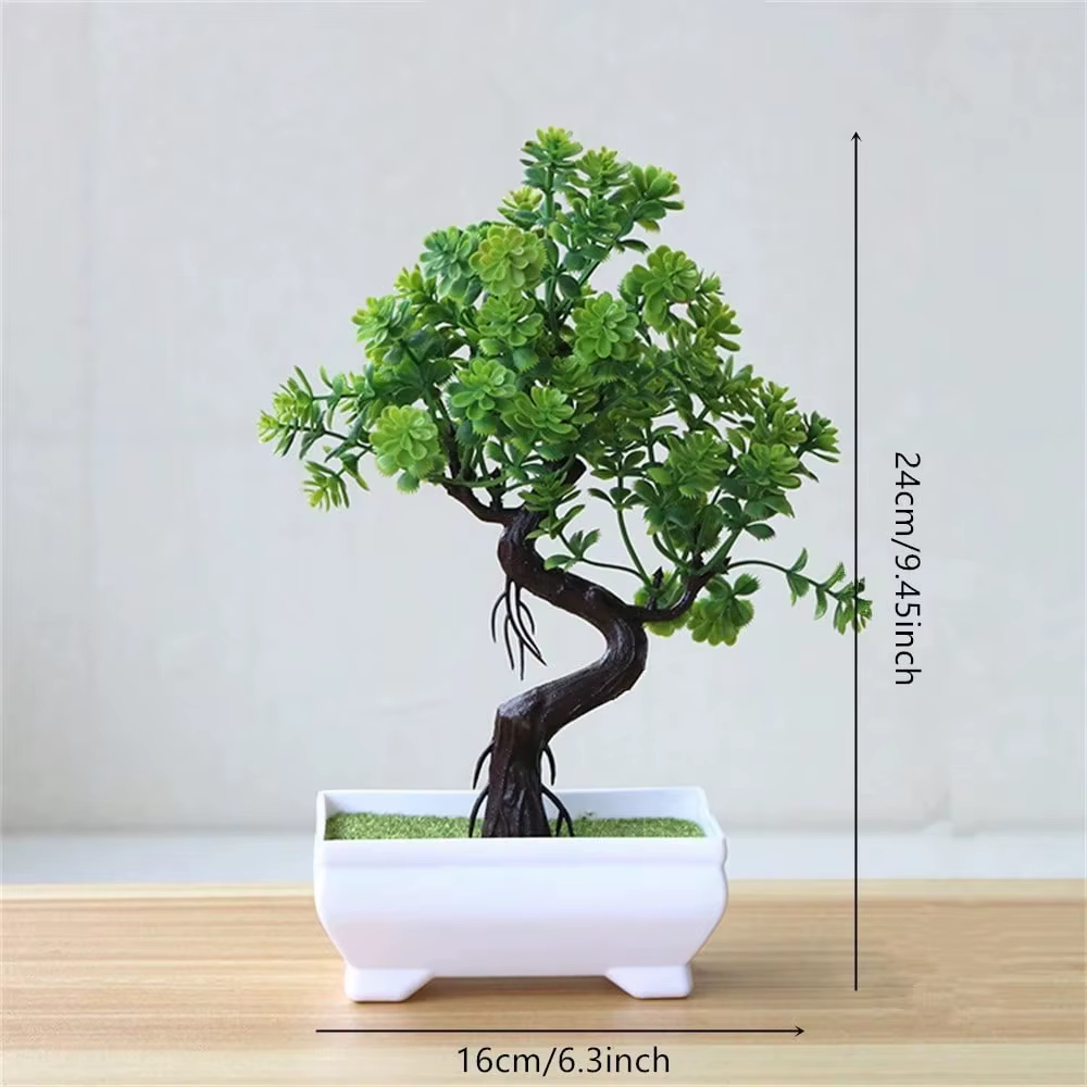 Arbre bonsaï artificiel Uflower, fausses plantes en pot, petits arbres verts en plastique pour la dé