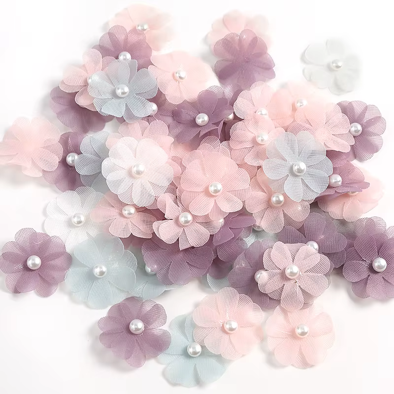 Fleur de perles artificielles 30/50 pièces, accessoires pour vêtements, meubles, décoration de salon
