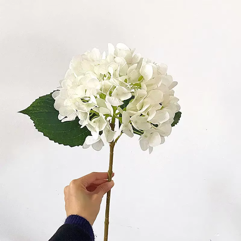 Fleur d'hortensia artificielle avec une touche de colle, fausse fleur, décoration de mariage, orneme