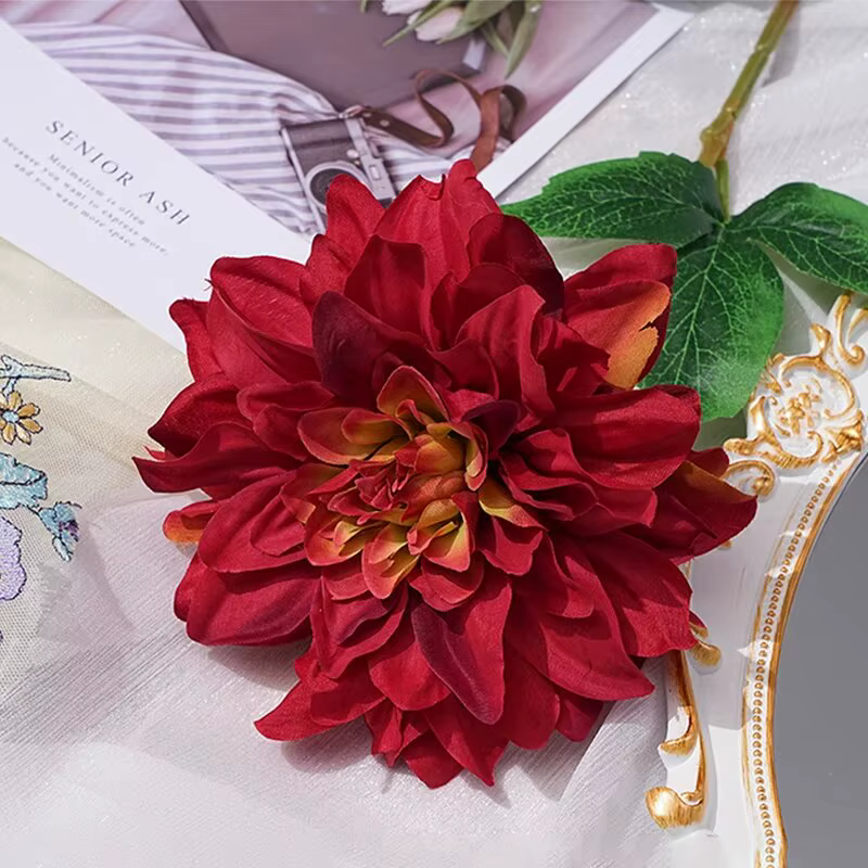 Fleurs artificielles de dahlias pour décorations, toucher réaliste, fleurs de dahlias pour mariage, 