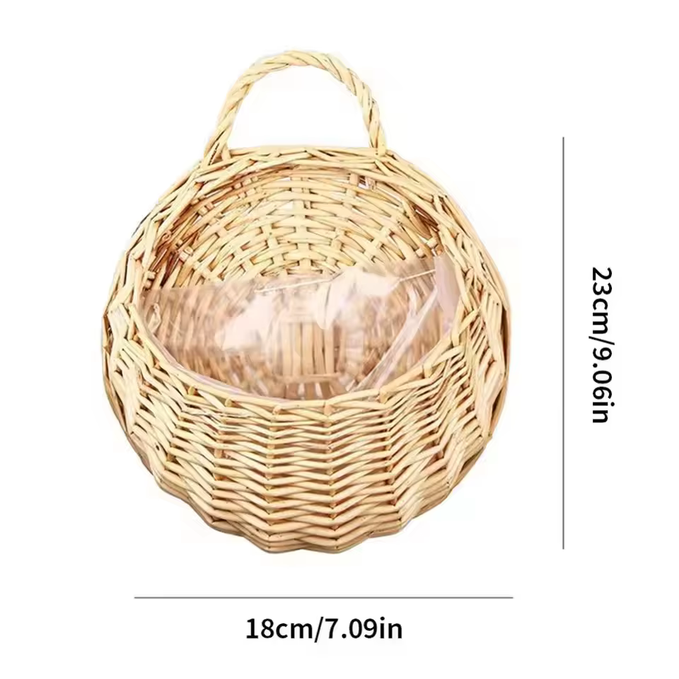 Jardinière murale en rotin tressé à la main, panier en rotin, pot à plantes en rotin, support pour p