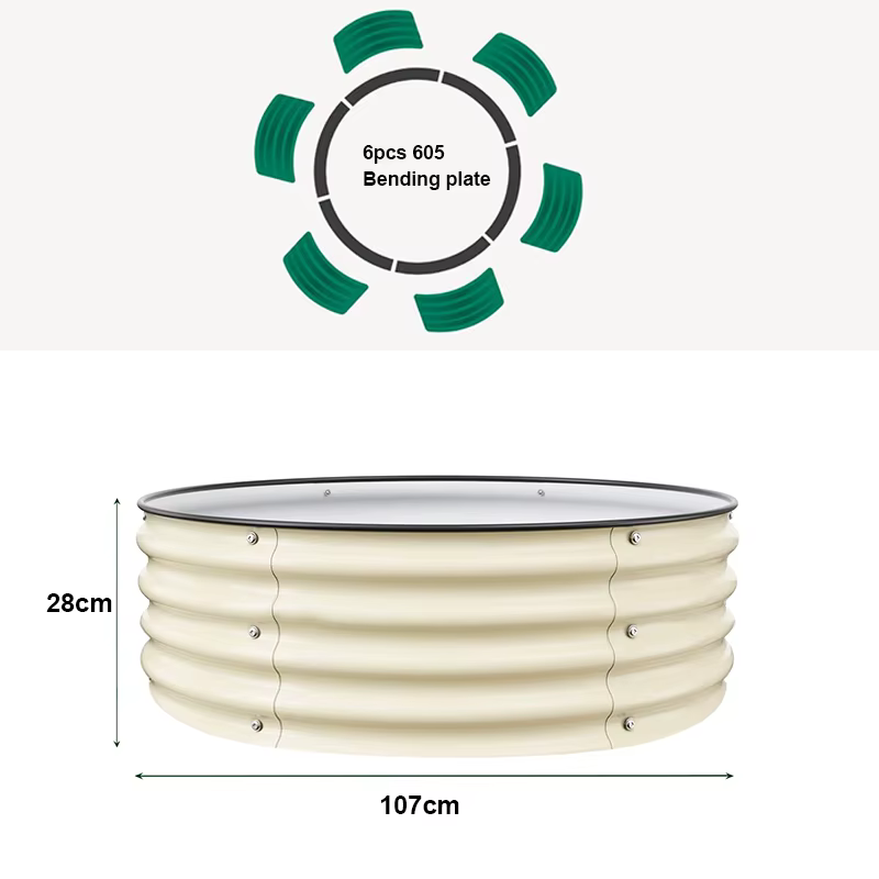 Boîte de jardinière ronde en métal pour fleurs, jardin extérieur, lit suréWer, 42 po, 107cm