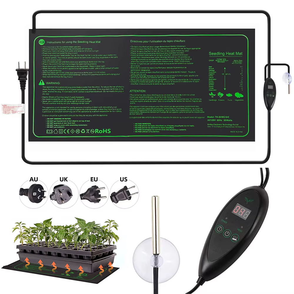 Tapis de chauffage de semis de plante imperméable durable pour la germination de semis hydroponique,