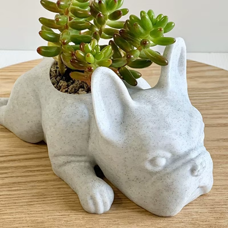 Planteur de Statue de chiot en résine, ornement succulent, Pot de fleur, pour la maison, le bureau,