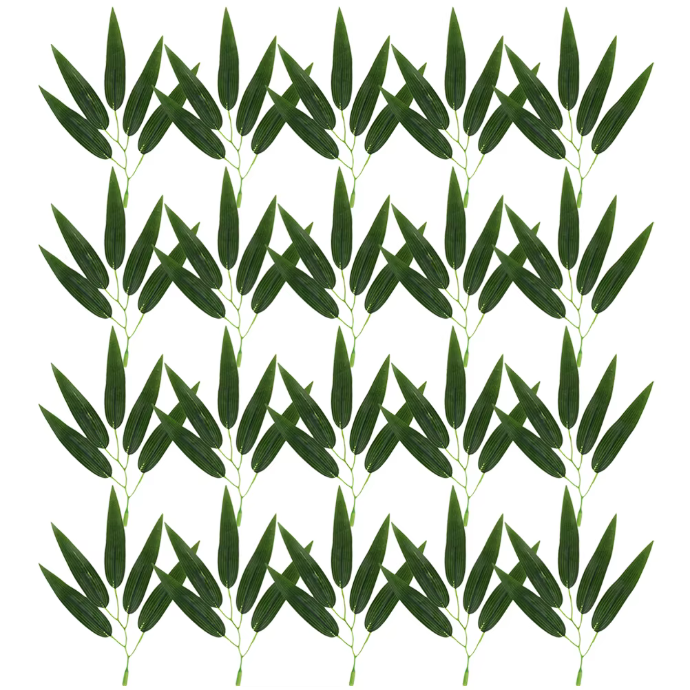 Feuilles décoratives en bambou, 30 pièces, fausses feuilles décoratives, fausses ornements réalistes