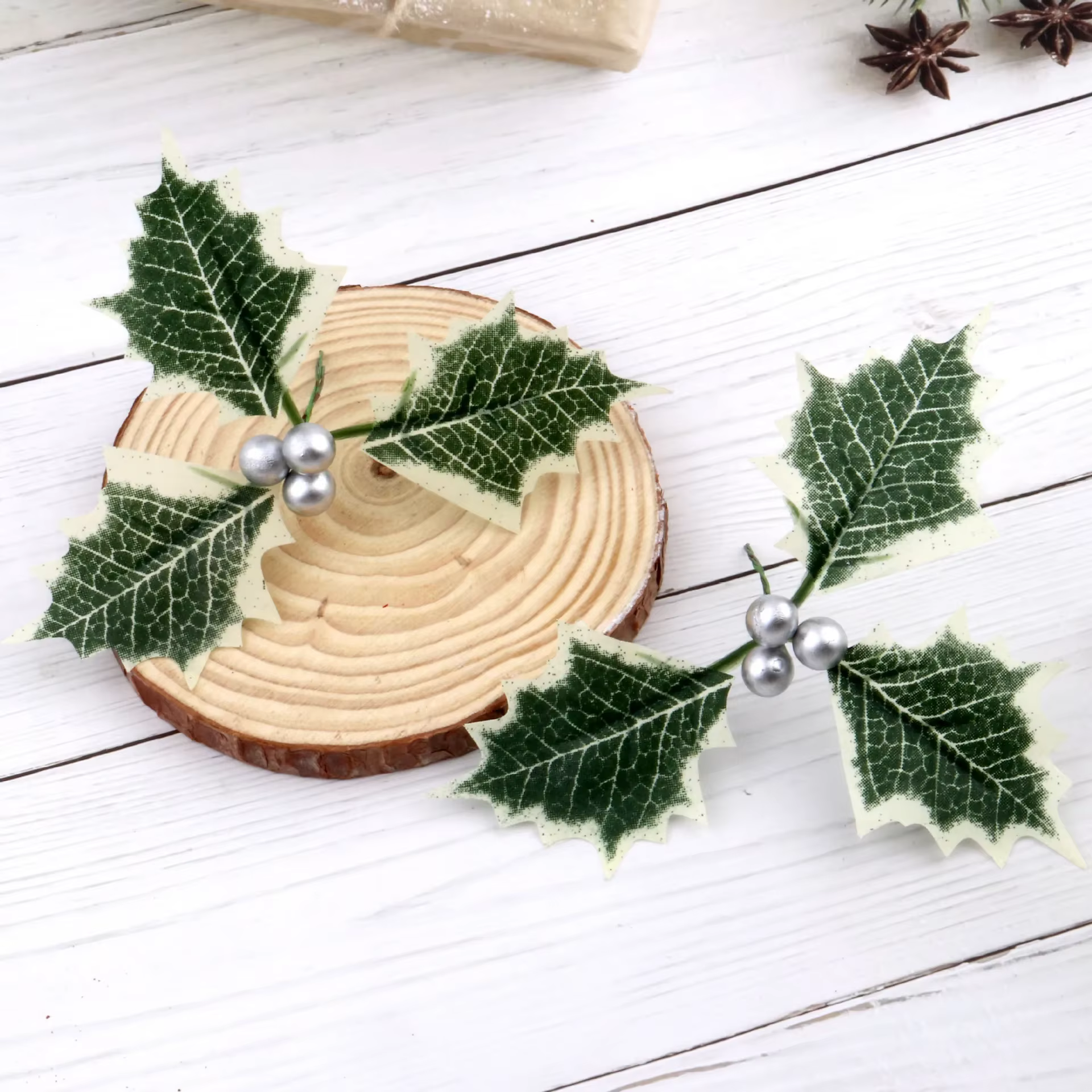 Baies de Houx Artificielles avec Feuilles, Couronne de Noël, Fleur, Cadeau de Gand, Décor de Scrapbo