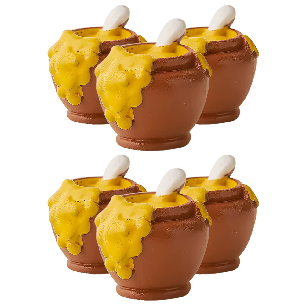 6 mini-pots à miel réalistes en résine pour la décoration de micro-paysages, petits pots alimentaire