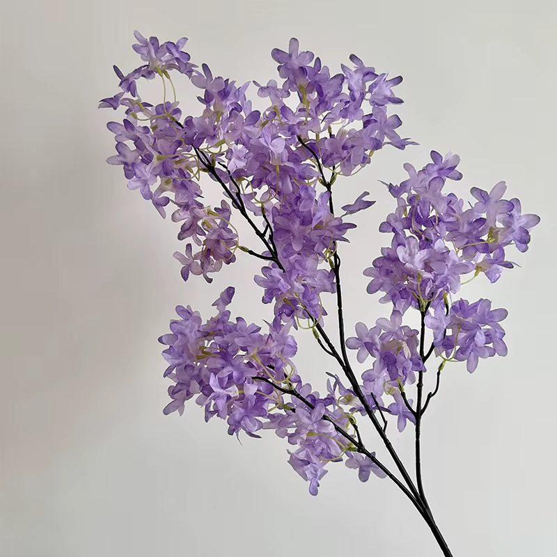 Ensemble de 5 fleurs lilas artificielles cryptées, applicables au mariage, fausses fleurs, décoratio