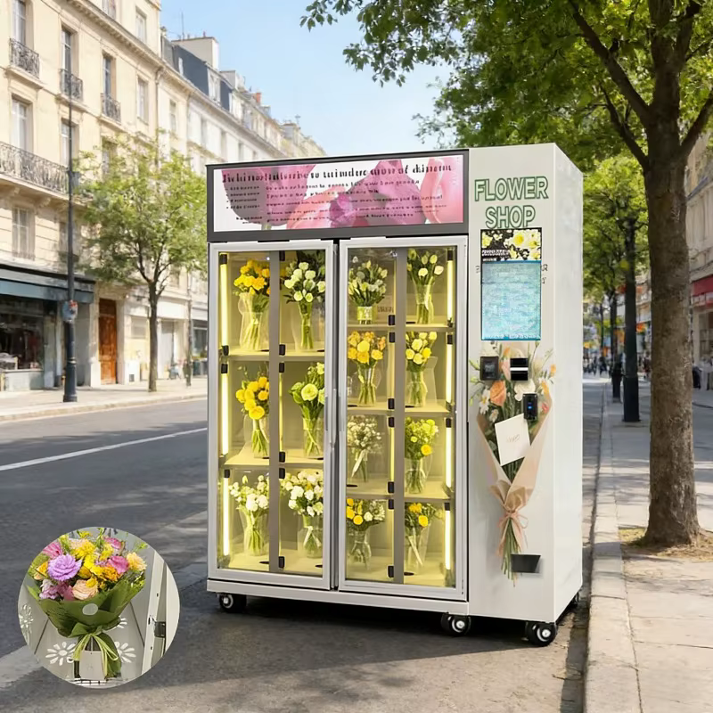 Distributeur Automatique de Fleurs Fraîches avec Refroidissement Intégré – Kiosque Floral Intelligen