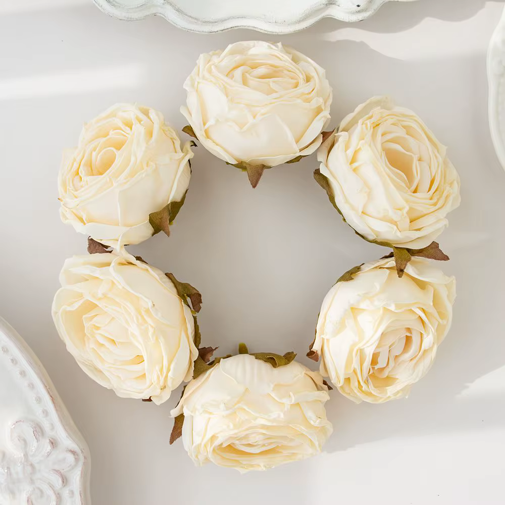 Fleur artificielle bord brûlé Rose mariage Bouquet de mariée décor maison jardin extérieur Festival 
