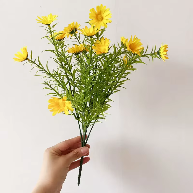 Bouquet de fleurs artificielles d'Andrrysanthème, 15 têtes, 38cm, pour la décoration de la maison et