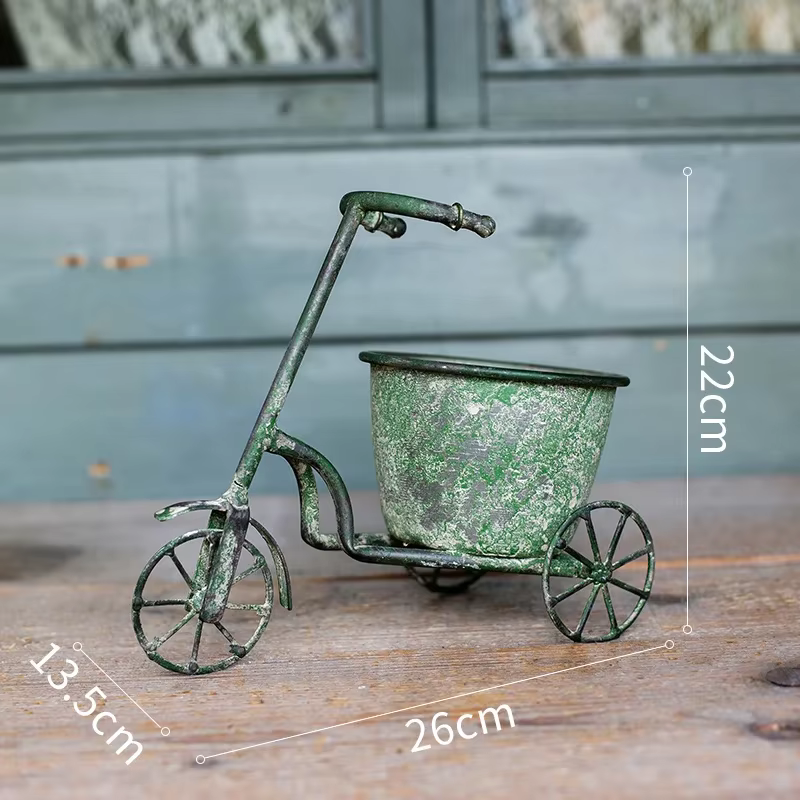 Jardinière de fleurs de vélo Vintage, décor de jardin d'art en fer pour plantes succulentes, afficha