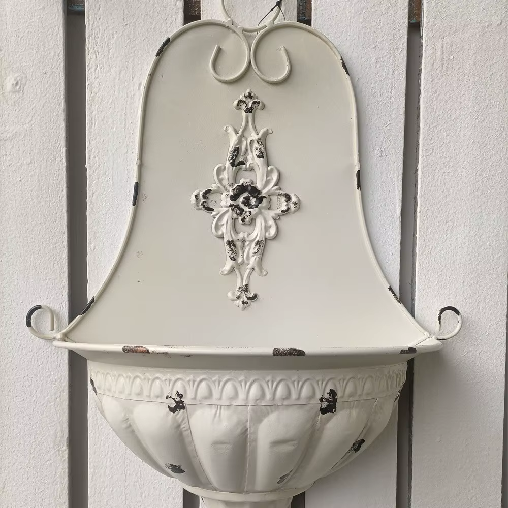Pot de fleur français semi-cercle, support mural pour plantes, Vintage, vieux jardinière, ornements 
