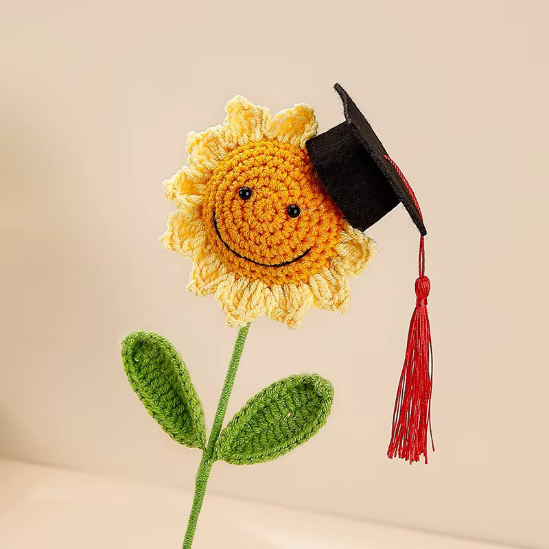 Bouquet de fleurs artificielles au crochet ours Kawaii, décor de fleurs pour mariage, étudiants, cad