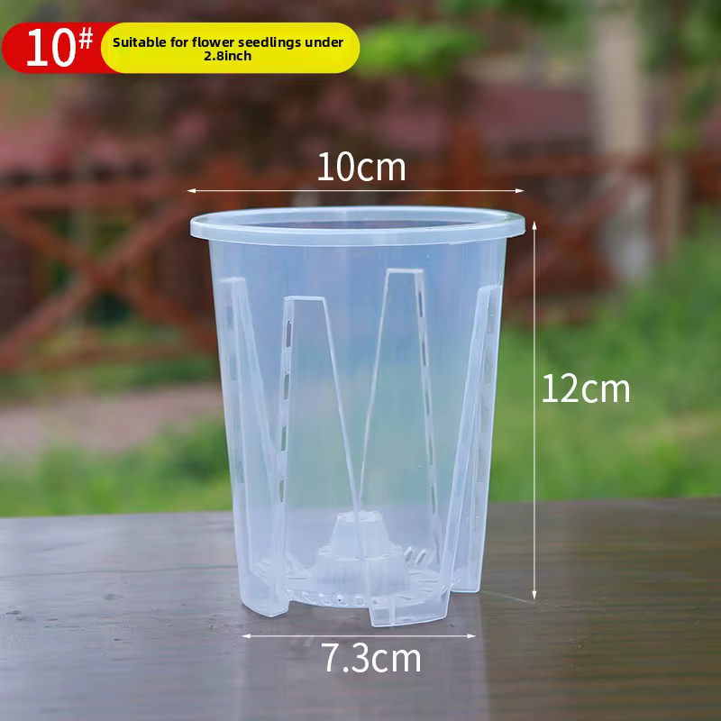 Pot de fleurs transparent en PP pour orchidées, avec trous d'aération, drainage amélioré, pot de jar