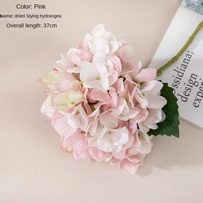 Mini fleur artificielle d'hortensia 37cm, branche unique, décoration d'hortensia, Bouquet à main de 