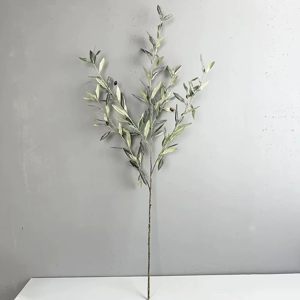 Branche d'olivier artificielle en plastique avec fruits, artisanat fait main, branche de fruit d'oli
