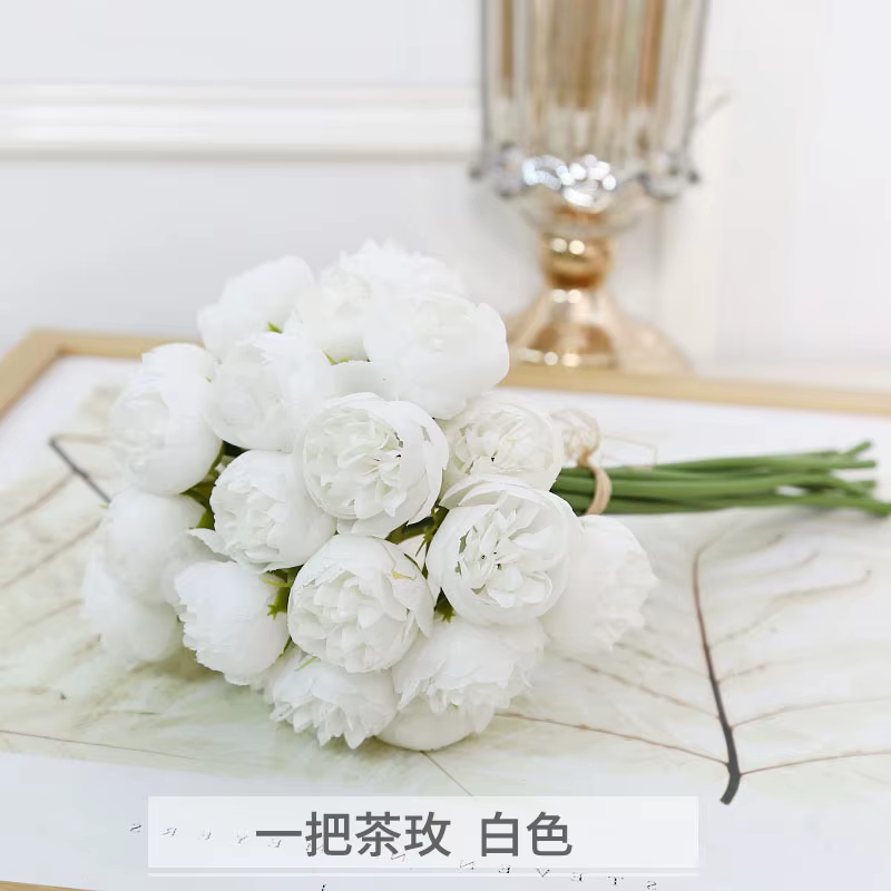 Simulation de fleur, thé, rose, projet de décoration, fausse fleur d'extérieur, accessoires de tourn