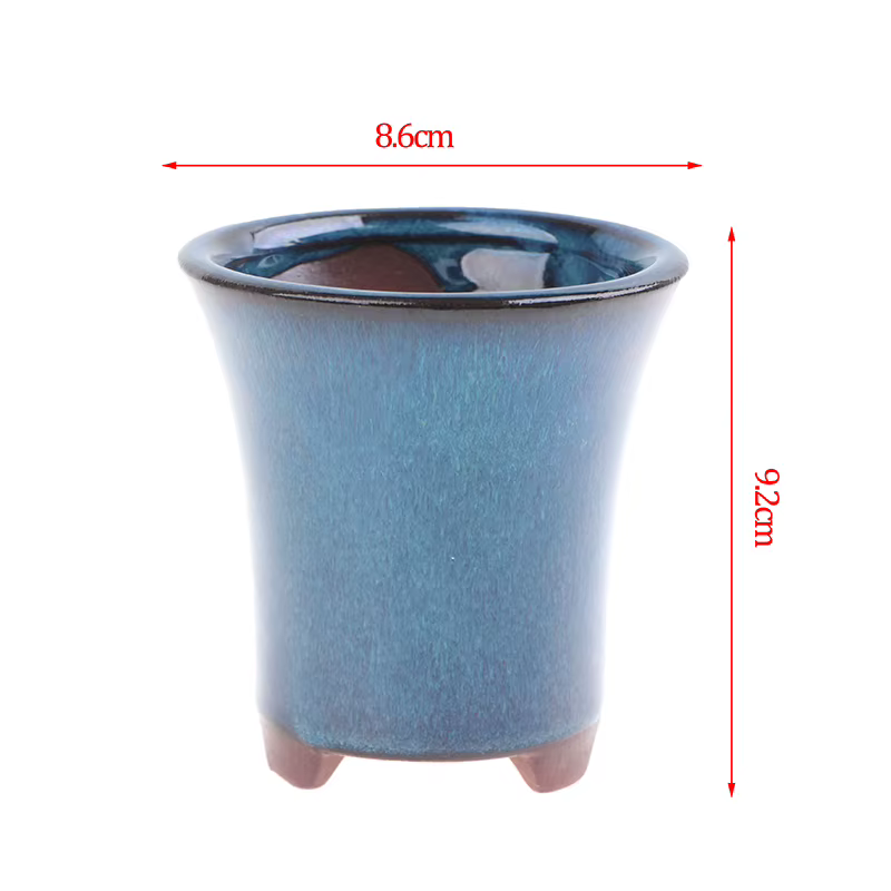 Pots à Bonsaï de Style Chinois, Pot de Fleurs en Grès Respirant avec Trous