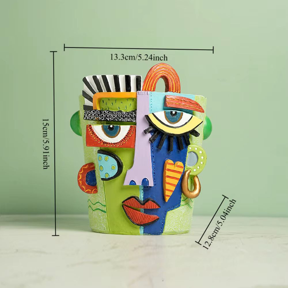 Pot de fleur de visage abstrait, jardinière décorative, Vases Picasso, support de plantes succulente