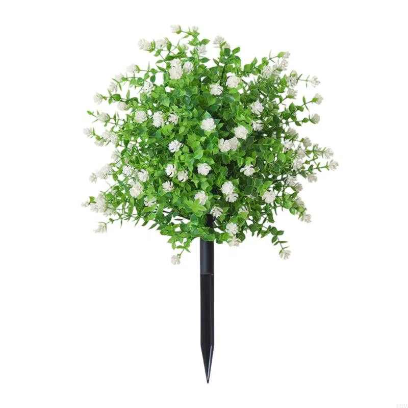 Feuilles fleurs réalistes, plante verte artificielle avec piquet pour jardin, Patio, porche, cour, d