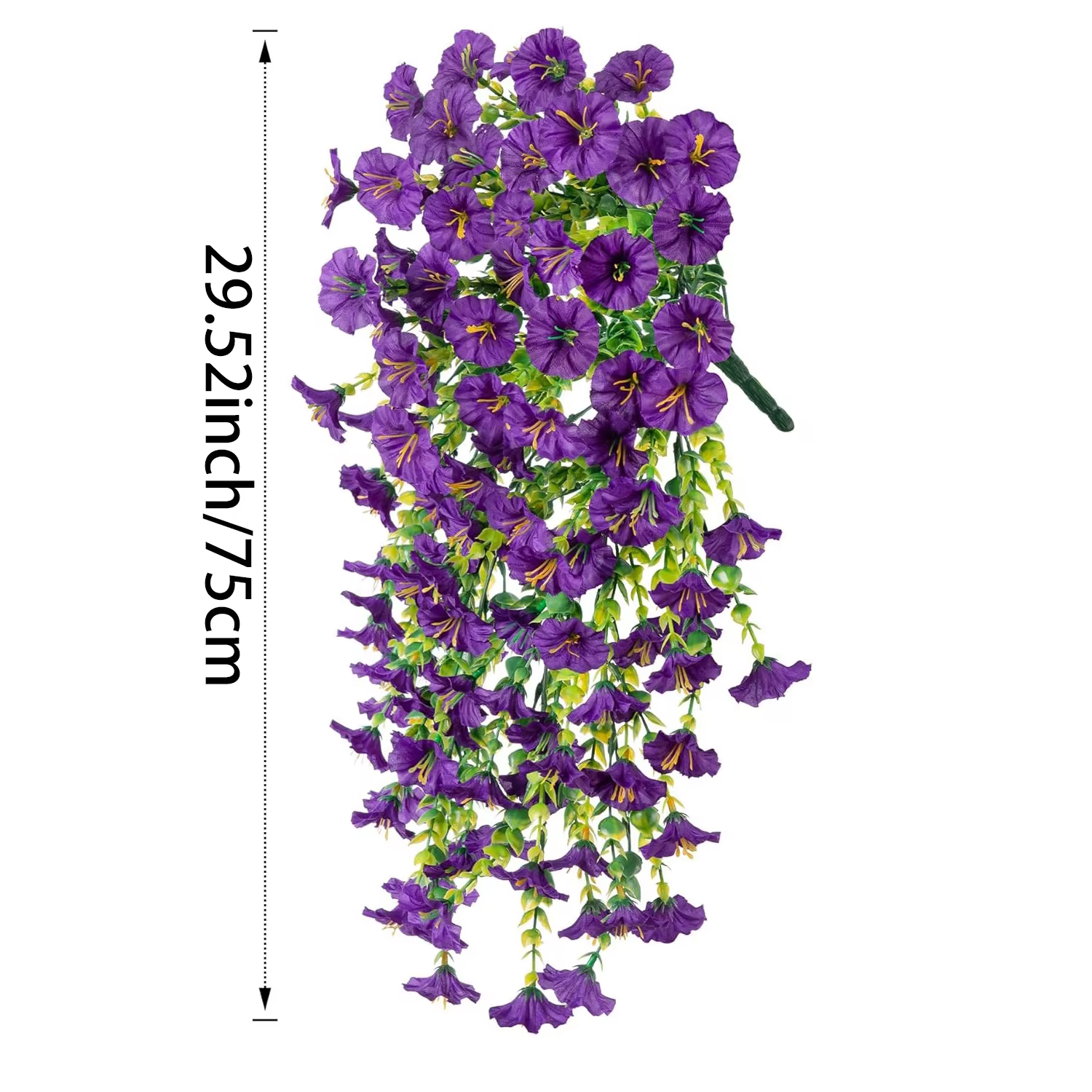 Fleurs artificielles suspendues réalistes, plantes en fausse soie violette, gloire du matin, longues