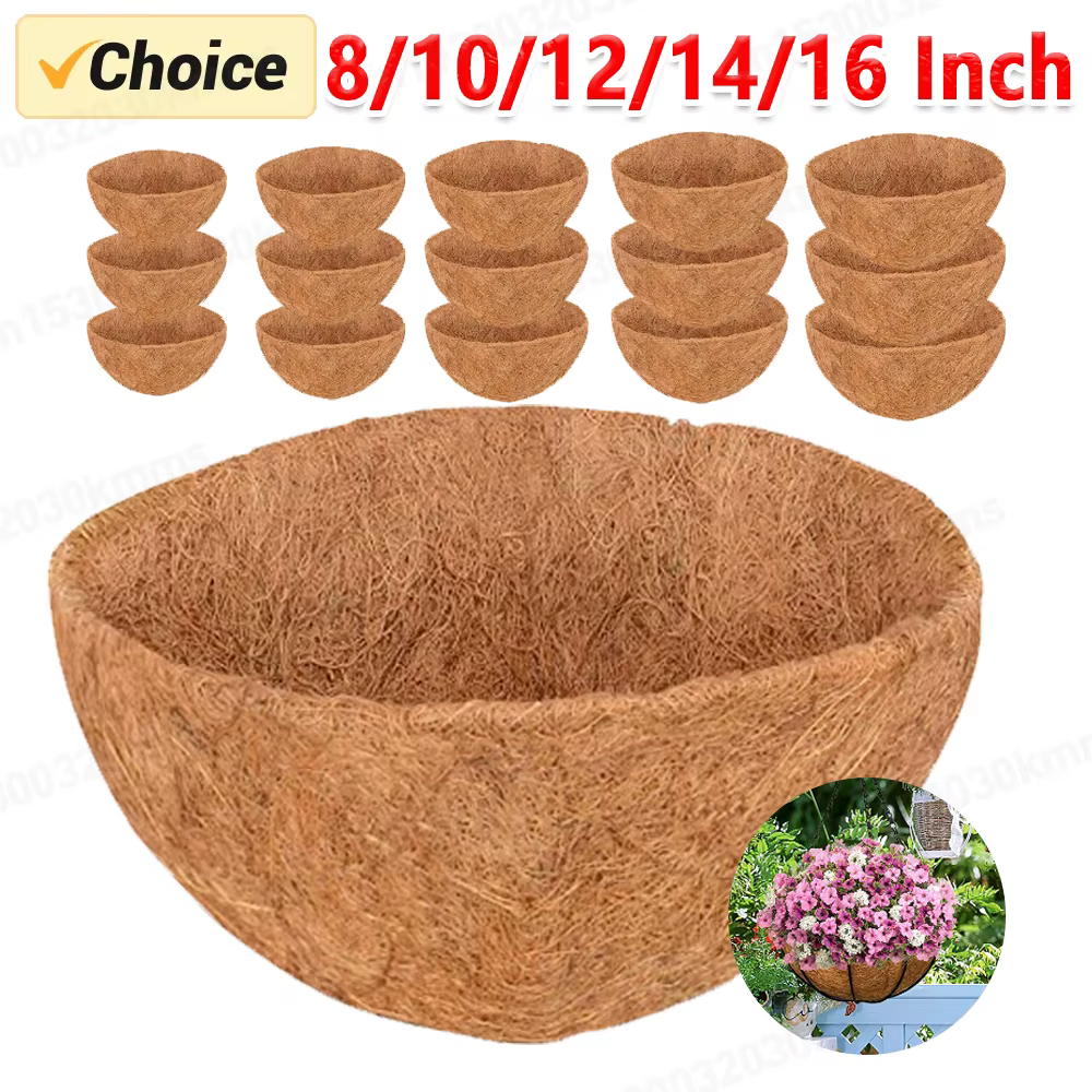 Doublure de panier de coco 14/16 naturel pour jardinières, doublures AMP rondes, doublure de remplac