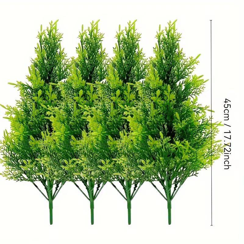 4 piniers artificiels vibrants - Plantes vertes riches pour Noël et la décoration intérieure, avec d