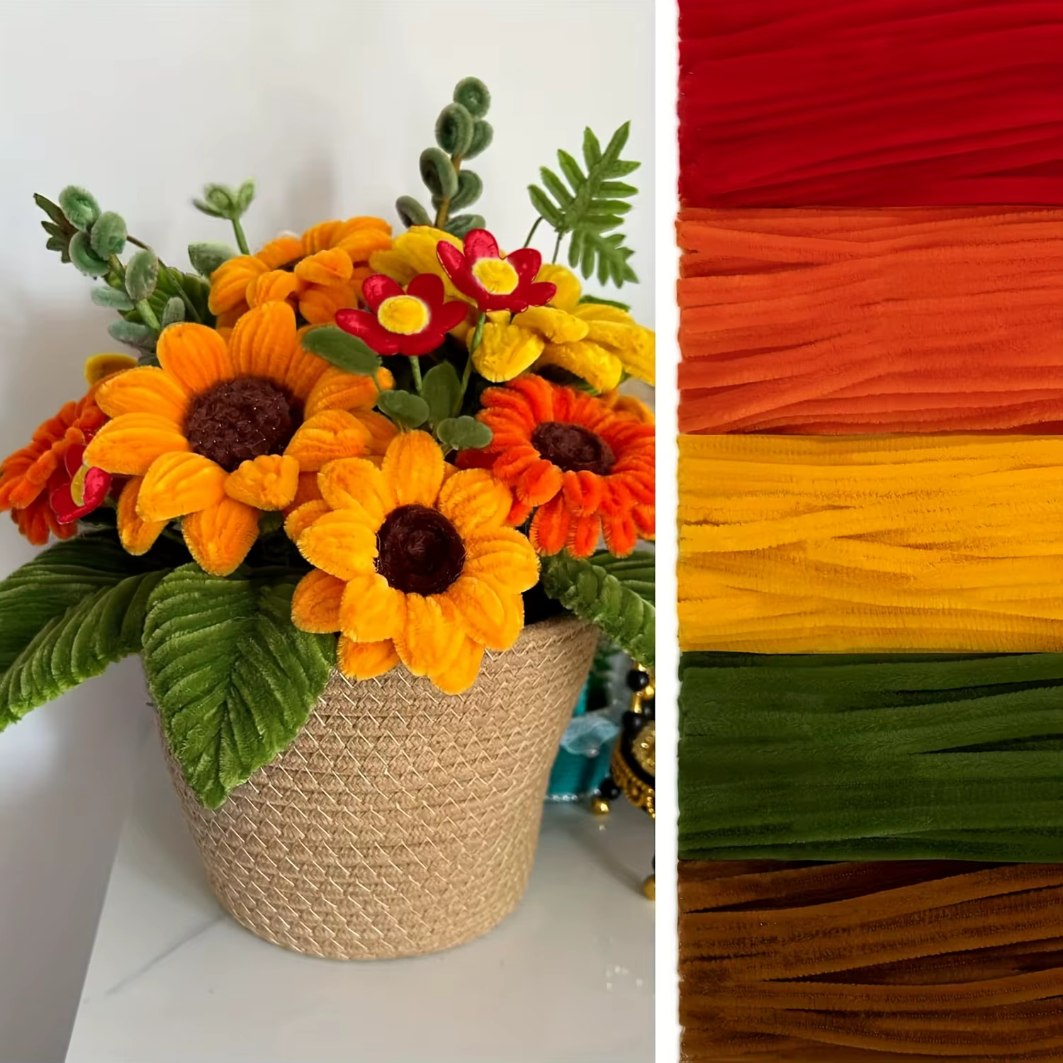 500/600 pièces nettoyeurs de tuyaux tiges de Chenille 12 pouces fournitures artisanales en vrac pour
